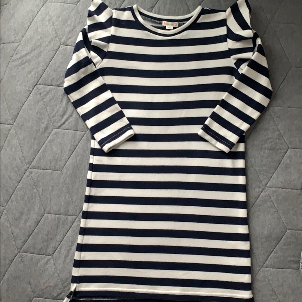 CrewCuts Navy Striped Sweatshirt Dress